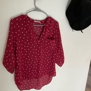 Red heart blouse